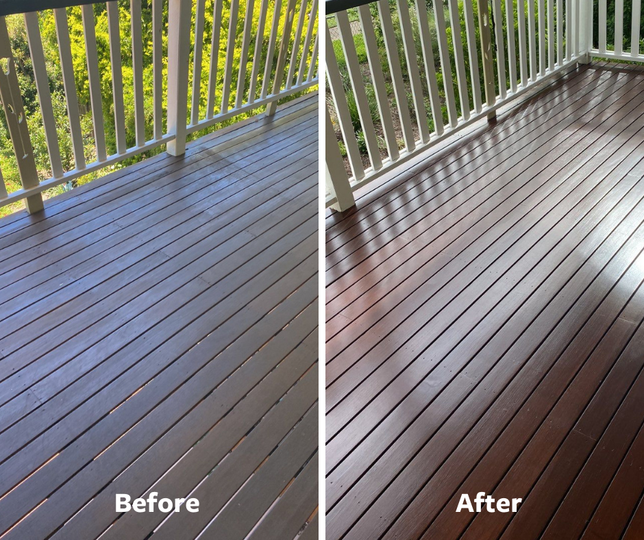Deck restoration before after