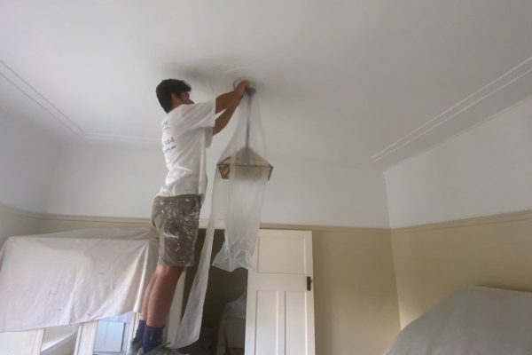Surepaint Interior Painting Services Brisbane- Prepping a ceiling for interior painting